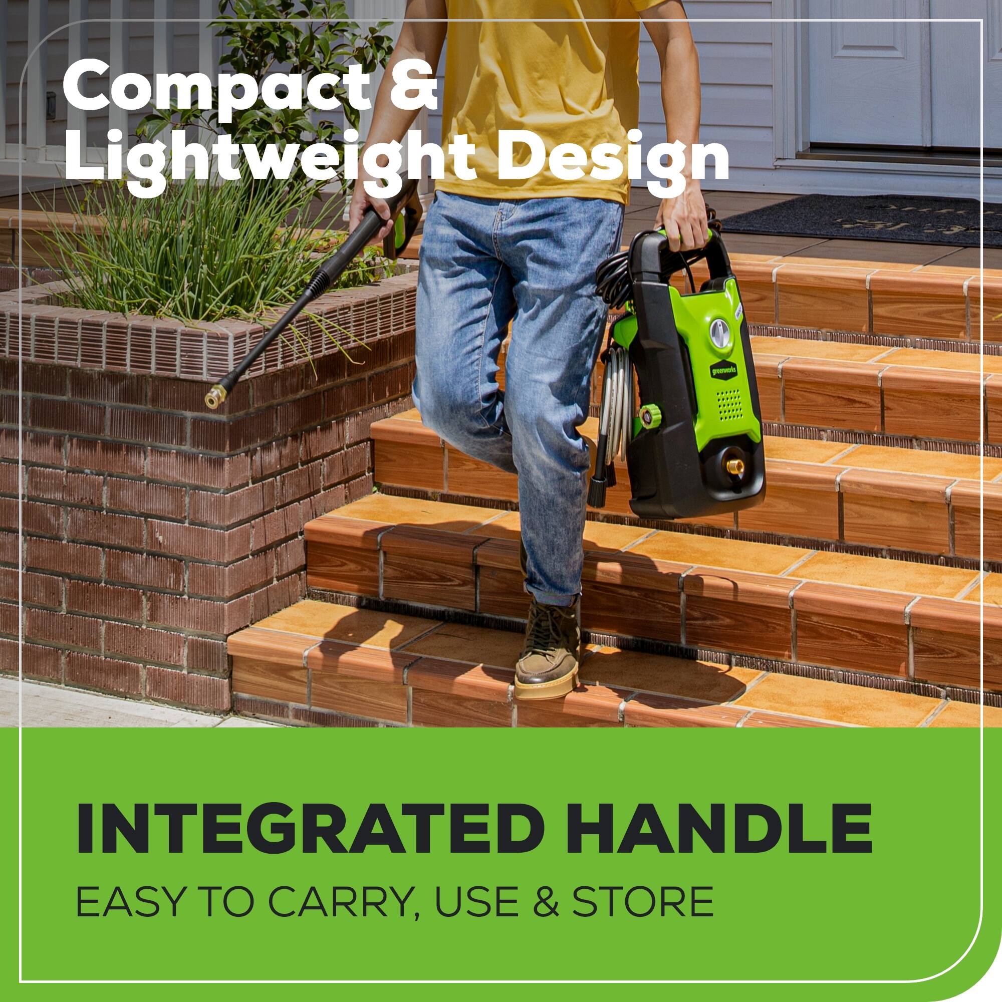 Greenworks 1500 PSI 1.2 GPM Pressure Washer (Upright Hand Carry
