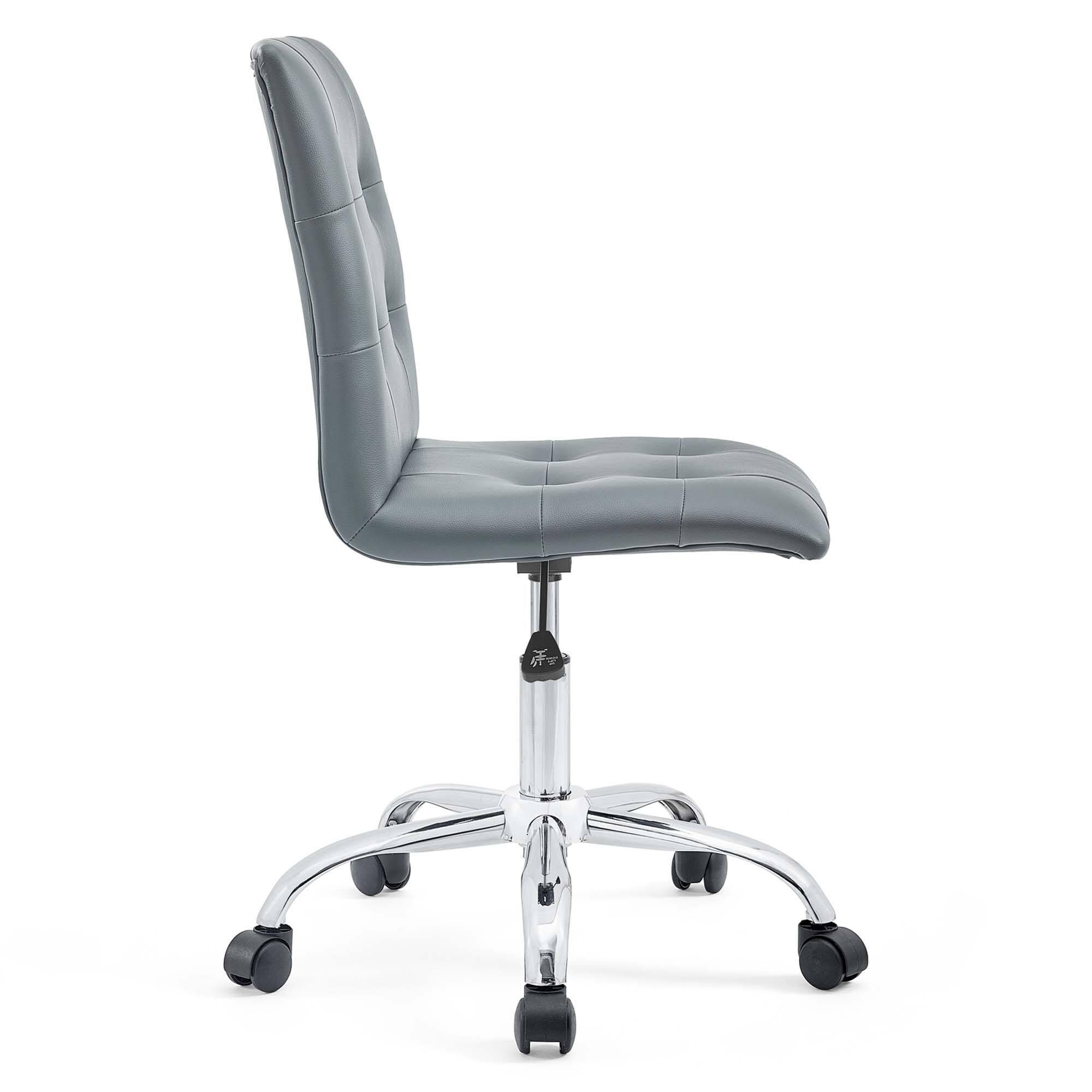 Alt View 4. Modway - Prim Armless Mid Back Office Chair by Modway - Gray.