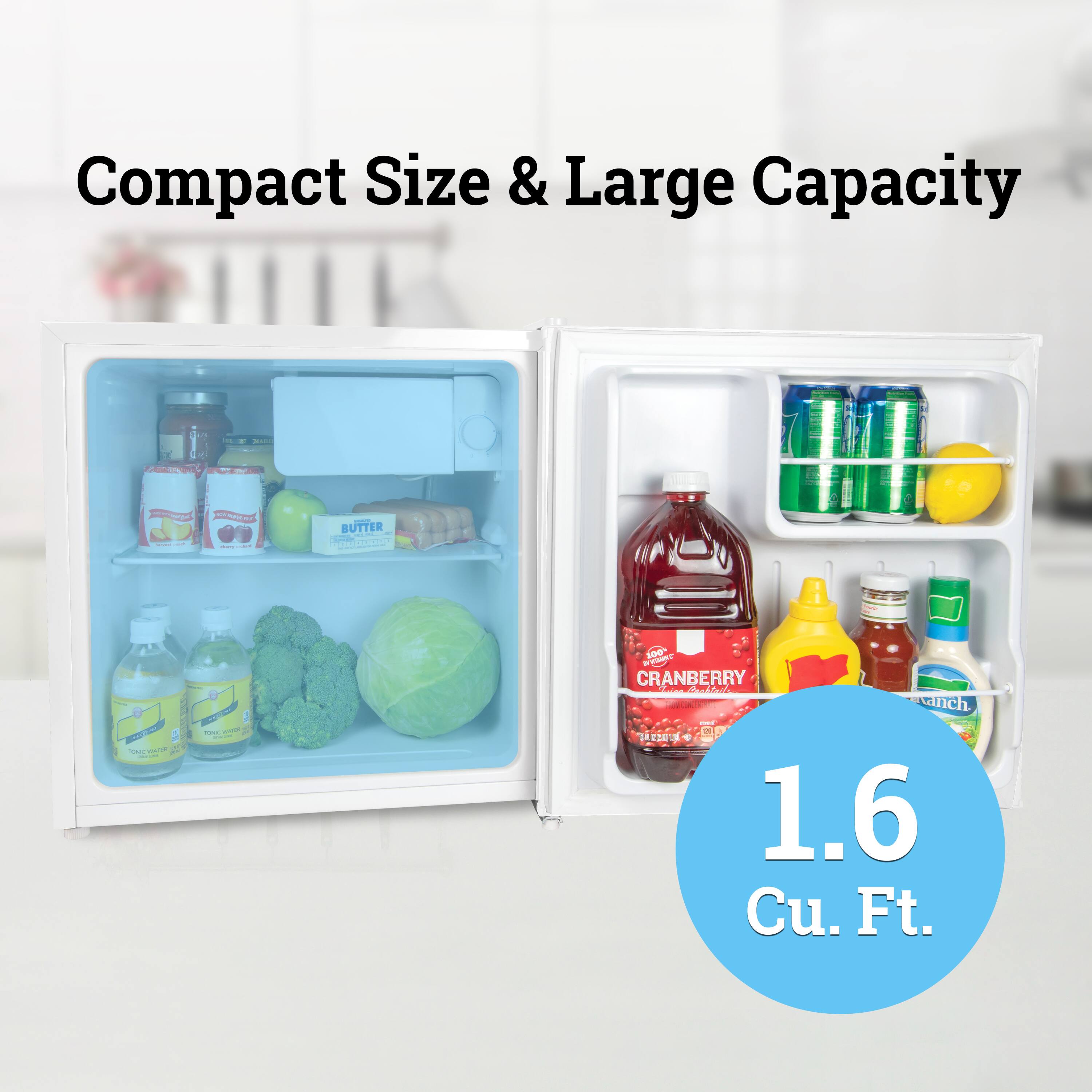 Compact Size & Large Capacity

1.6 Cu. Ft.