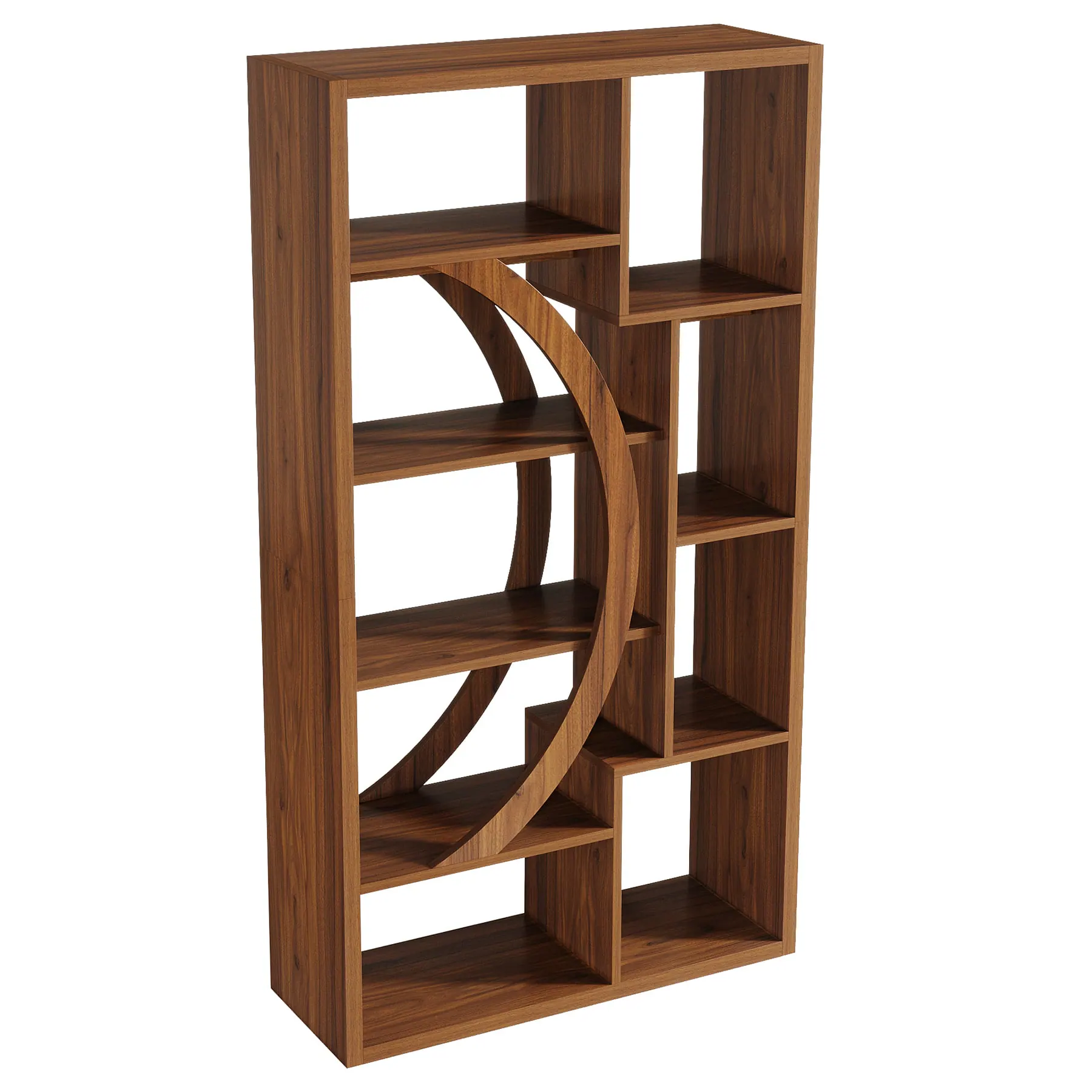 Back. Kadyn - Wood Bookshelf, 5-Tier Display Shelf, Storage Shelving Unit for Home Office, Brown - Brown.