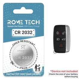 RomeTech - Replacement Battery for Key Fob - Land Rover Range Rover Evoque 2011-2018 2 Pack