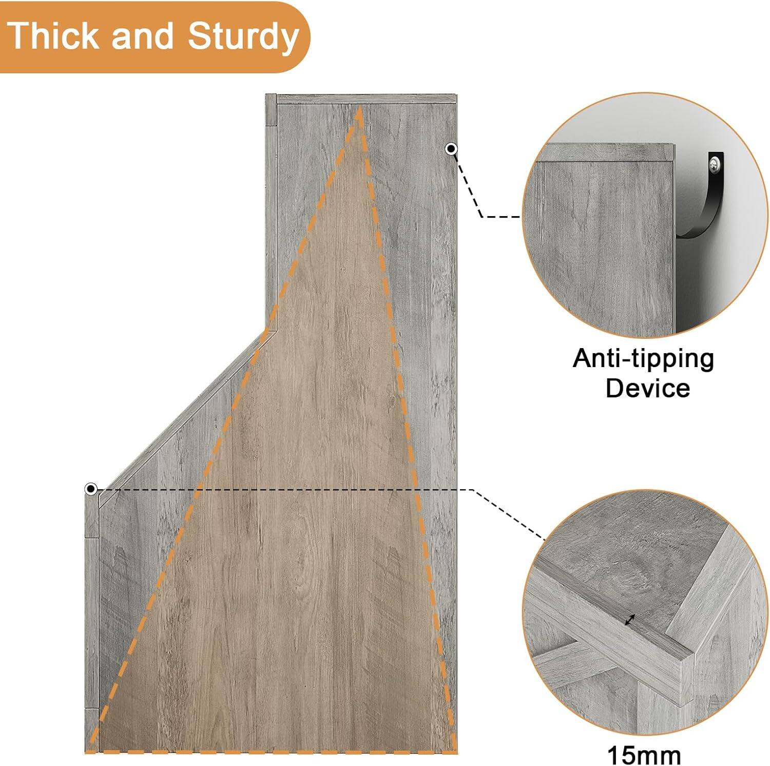 Thick and Sturdy

Anti-tipping Device

15mm