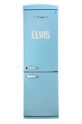 Unique Appliances - 24 in. Wide Elvis Classic Retro 12 cu ft. Counter-Depth Bottom Freezer Refrigerator - Blue Hawaii