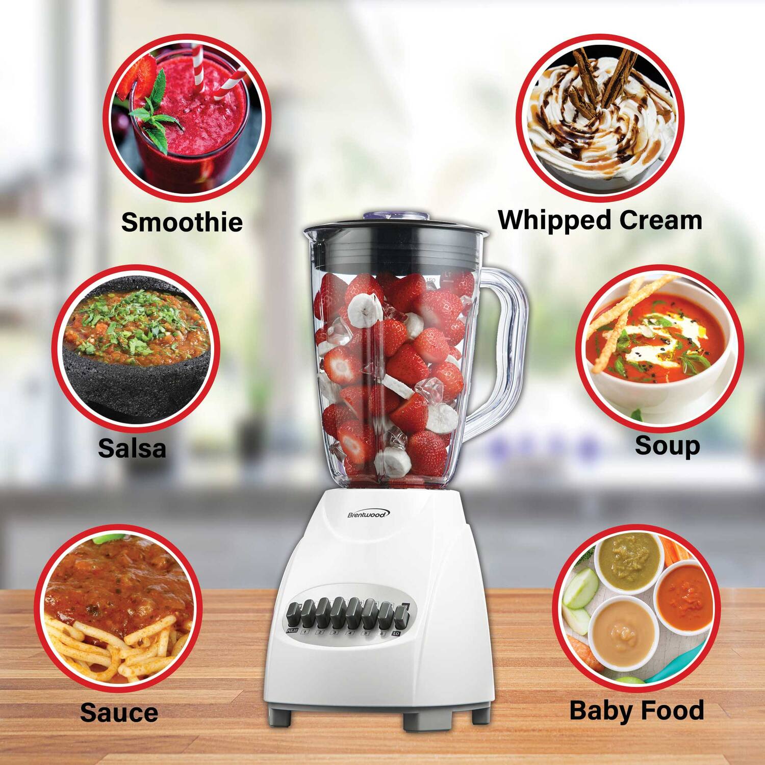 Smoothie  
Whipped Cream  
Salsa  
Soup  
Sauce  
Baby Food