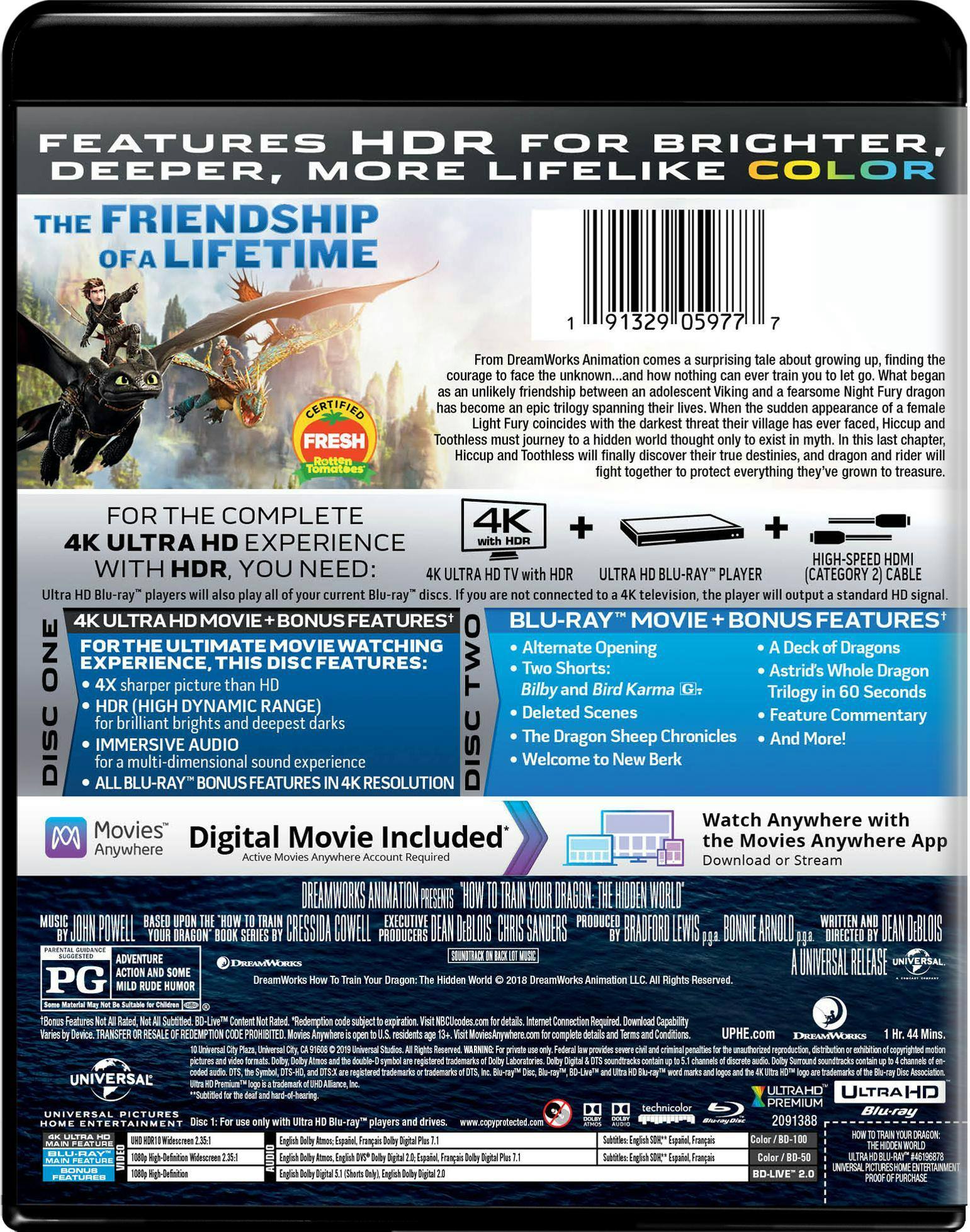 Back. How to Train Your Dragon - The Hidden World (4K Ultra HD + Blu-ray + Digital HD) [UHD].