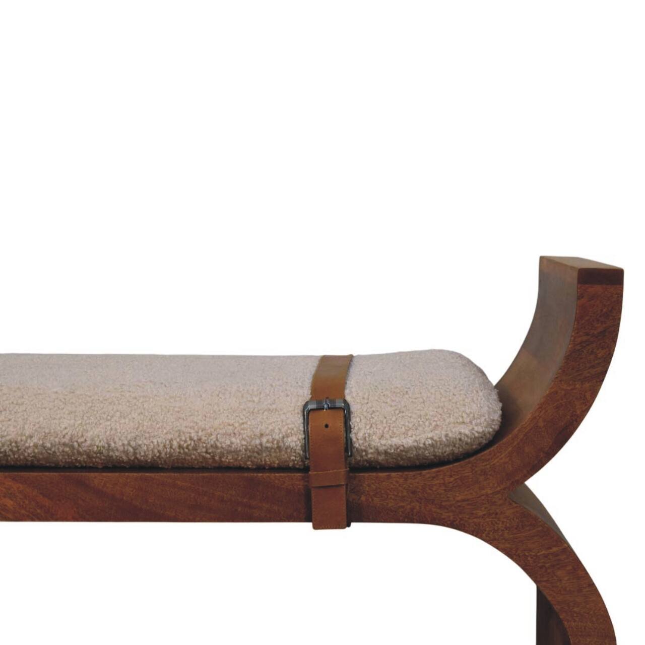 Alt View 5. Artisan Furniture - Artisan Furniture Solid Wood Stirrup Curve Bench - Brown.