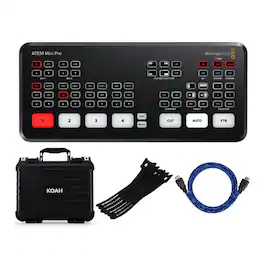 Blackmagic Design - ATEM Mini Pro HDMI Live Stream Switcher, Cable and Case Bundle