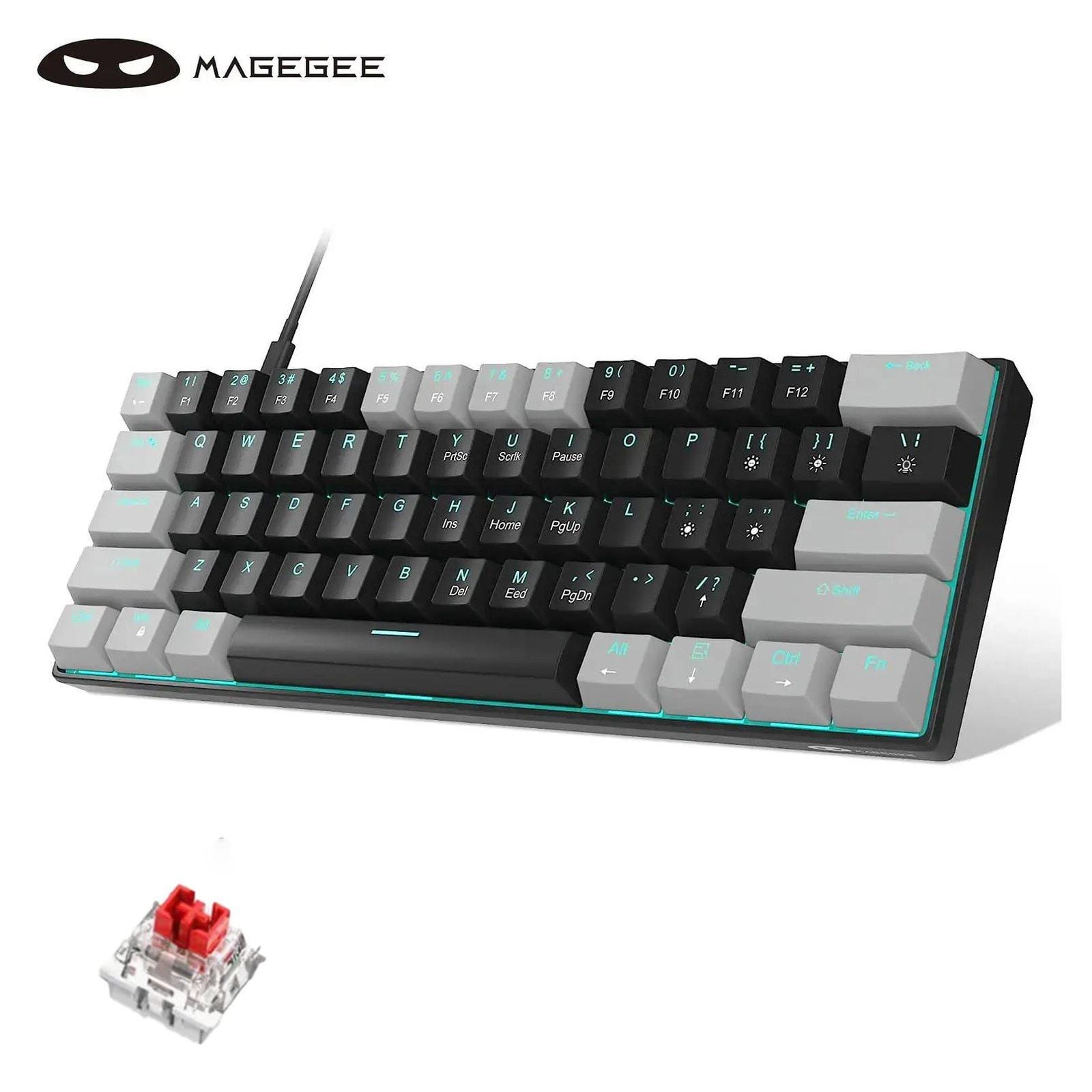 MageGee - 60% Mechanical Gaming Keyboard,Mixed Color Keycaps with Linear Red Switches, Detachable Type-C Cable Blue LED - Black price history on PriceWatchPro