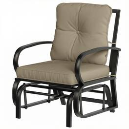 Outsunny - Glider, Outdoor Glider Chair with Cushions, Steel Frame - Beige