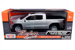 2019 GMC Sierra 1500 SLT Crew Cab Pickup Truck Silver Metallic 1/24-1/27 Diecast Model Car by Motormax
