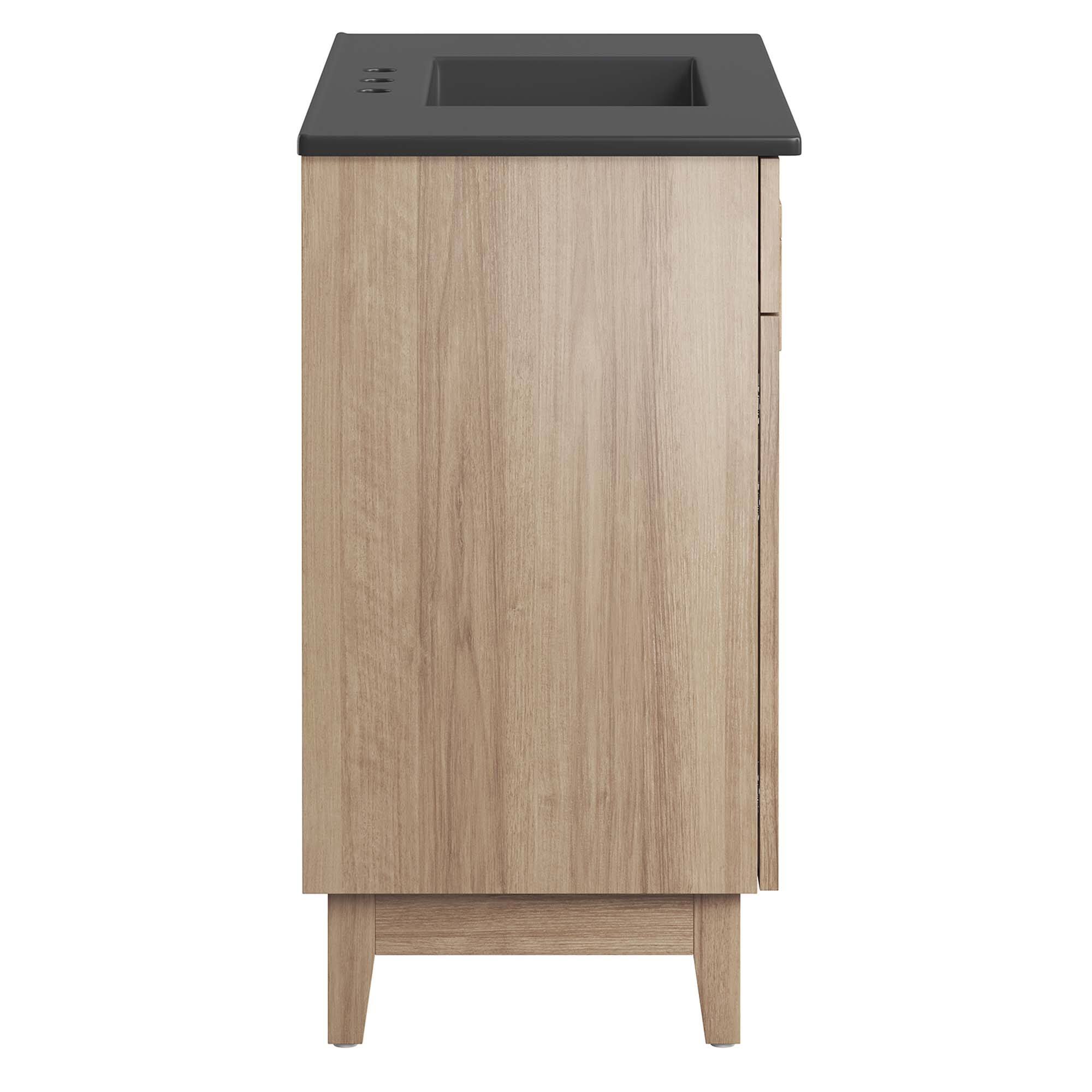 Alt View 2. Modway - Miles Bathroom Vanity Basin Included by Modway - Black Oak.