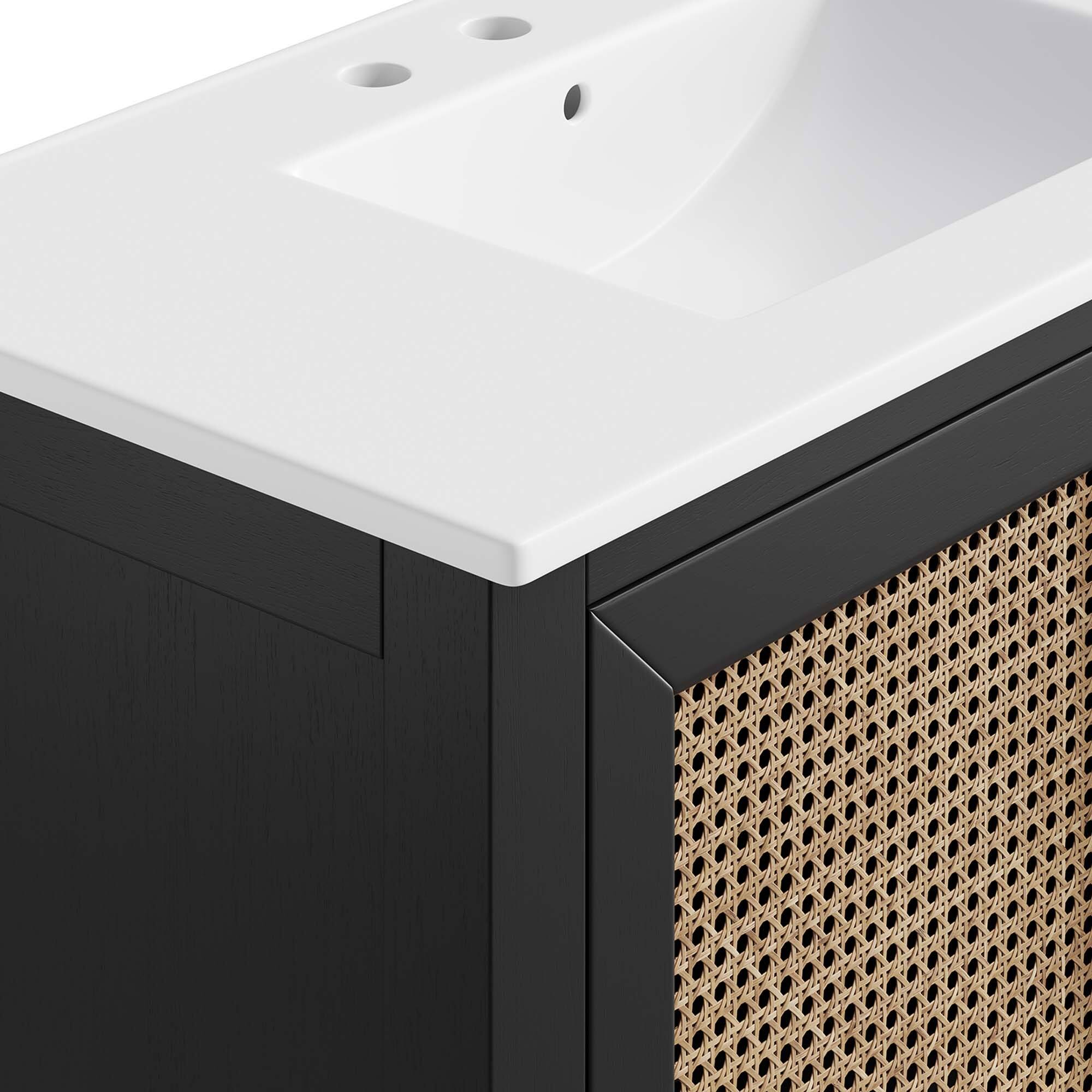 Alt View 8. Modway - Dixie Bathroom Vanity Basin Included by Modway - Black White.