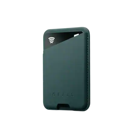 Front. Mujjo - Full Leather MagSafe Wallet for iPhone - Livid Green.