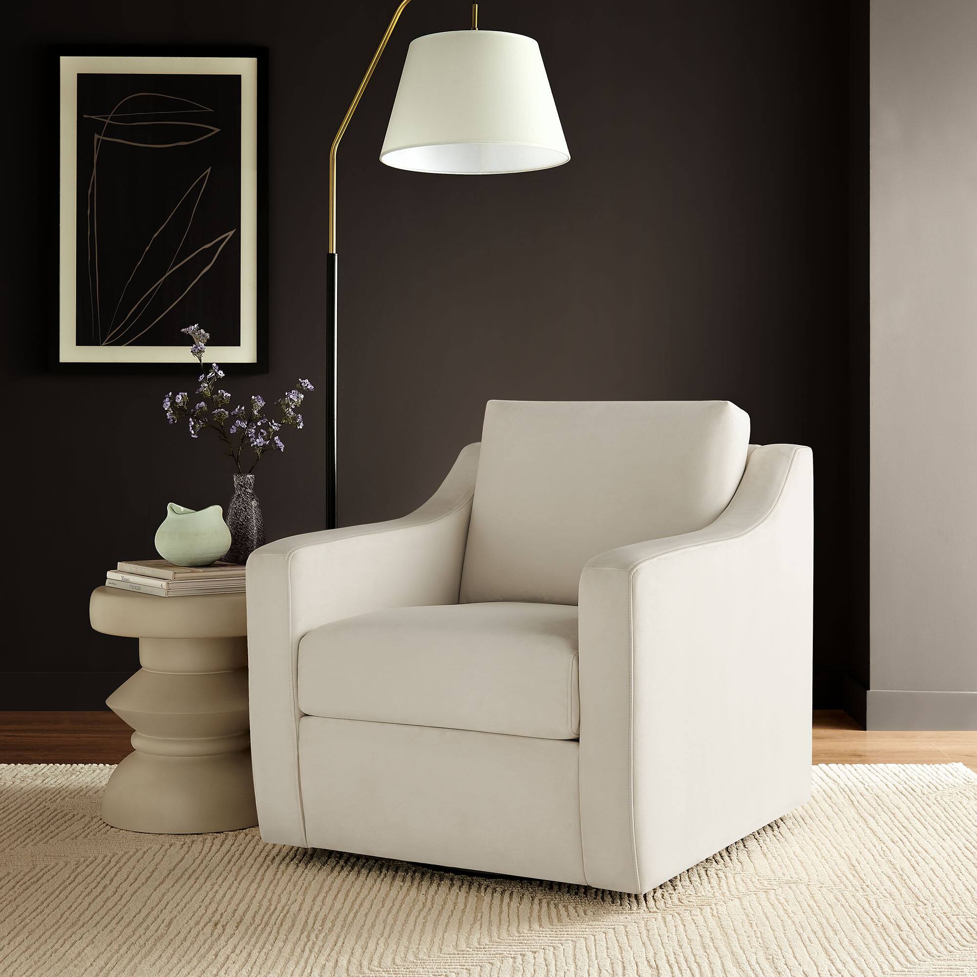 Alt View 4. Modway - Liora Performance Velvet Armchair by Modway - White.