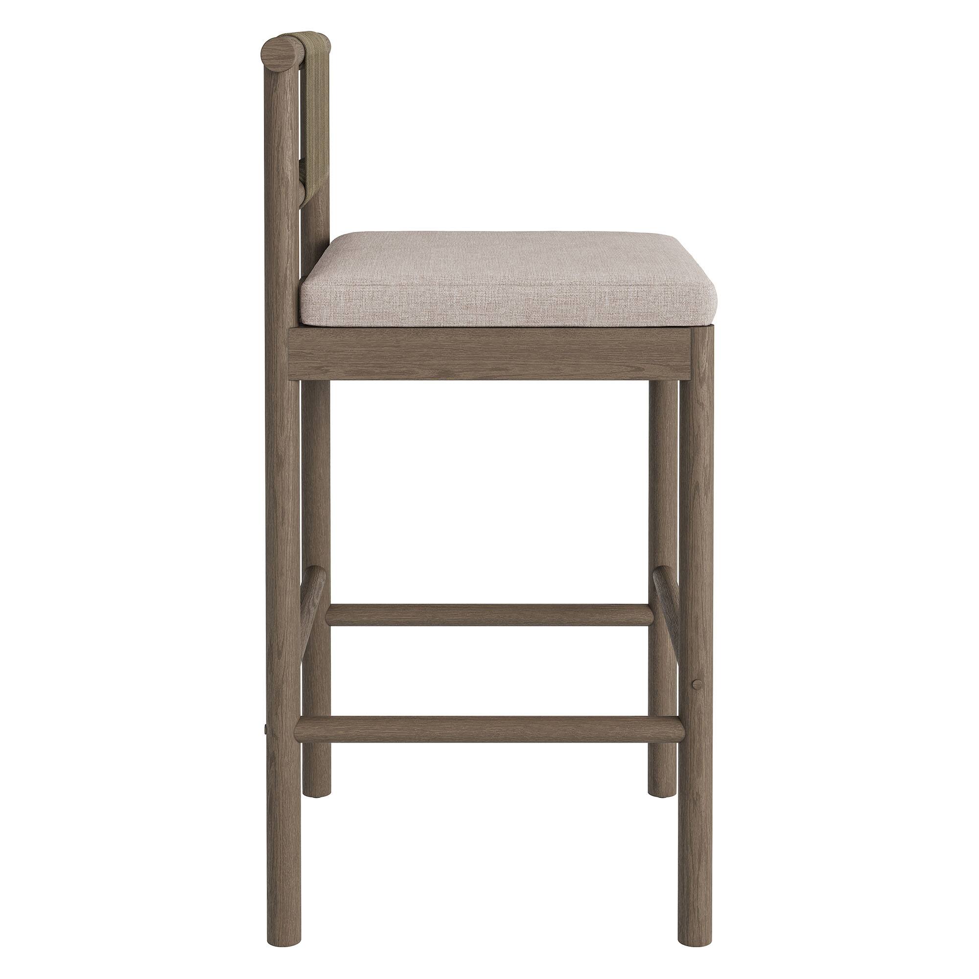 Eleni Outdoor Teak Wood Bar Stools Set of 2 by Modway Weathered Gray ...