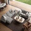 Front. ModernMate - 3-Piece Chenille Cloud Modular Sectional, Down-Blend Cushions, Tool-Free Assembly, Machine-Washable Covers - Gray-5-Seat.