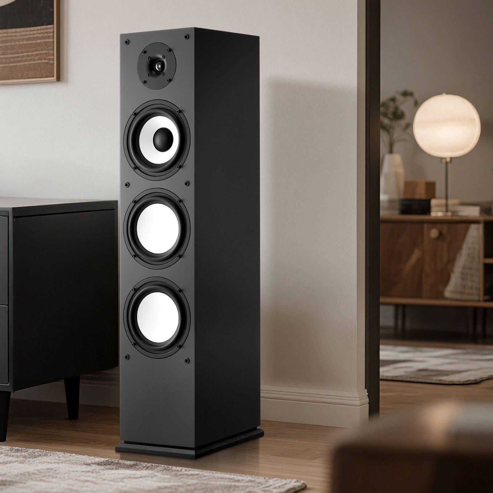 Alt View 1. Glintex - Floorstanding Speaker 2 Way Tower Speaker 6.5 Inch Woofer 1 Inch Tweeter 200W Peak Power for Home Audio Theater.