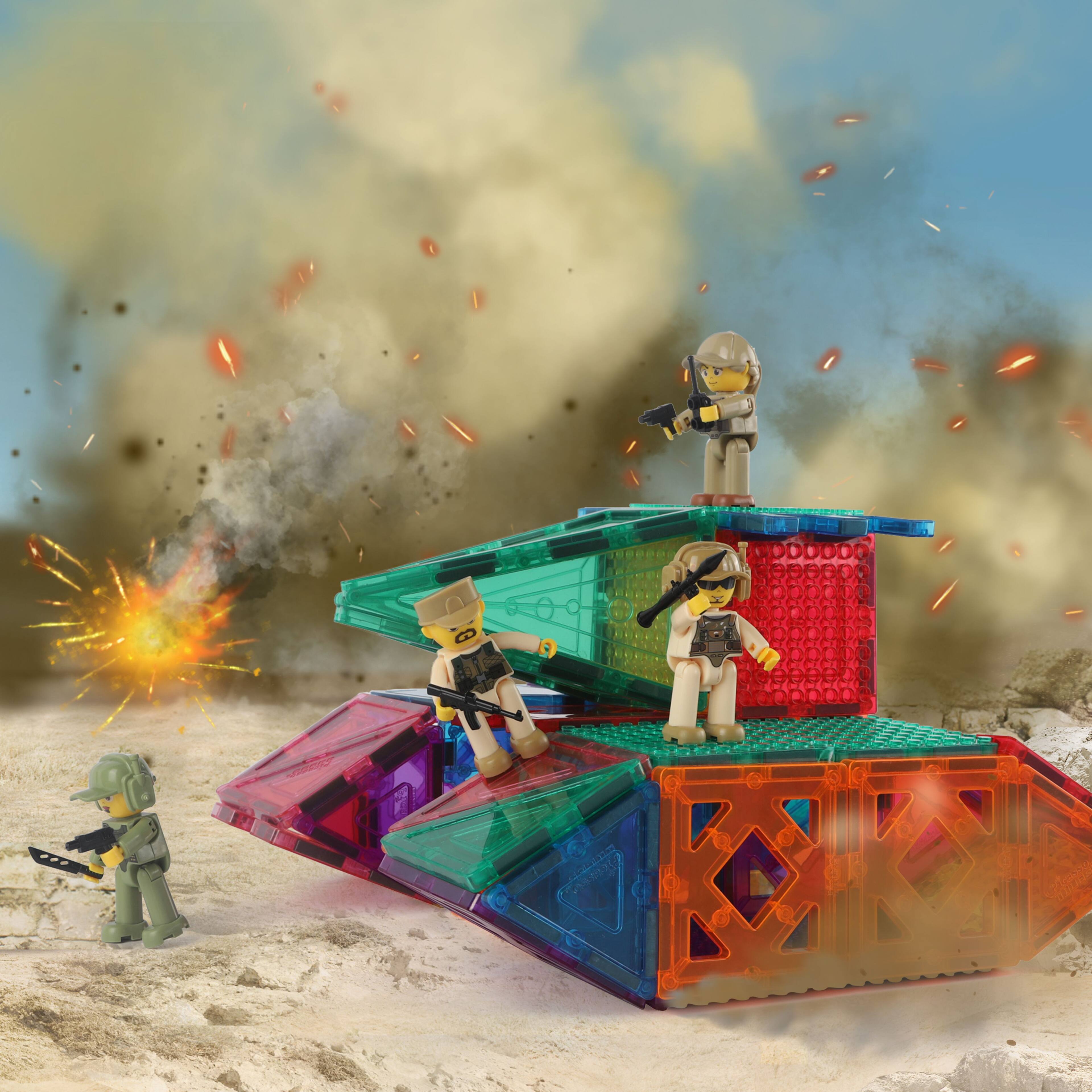 Alt View 2. PicassoTiles - PicassoTiles Magnetic Action Figures Law Enforcement Character Set, Building Block Tiles Magnet Expansion Pack Toys.