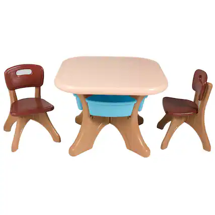 Front. Gymax - Gymax Children Kids Activity Table Chair Set Play Set Furniture W/Storage - Coffee.