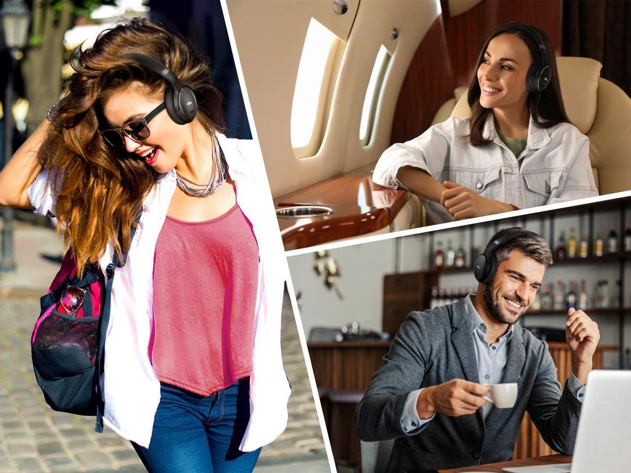 Alt View 6. Rosewill - Rosewill SAROS C740S ANC Wireless Over-Ear Headphones, 40h Playtime, 40mm Driver, Foldable, Portable.