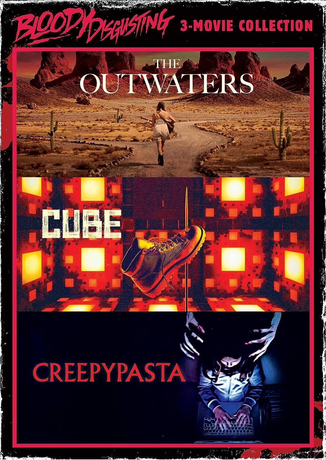 Front. Bloody Disgusting 3-Movie Collection: The Outwaters / Cube / Creepypasta   - DVD.