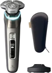 Philips Norelco i9000 Prestige Rechargeable Wet & Dry Shaver with Charge Stand, Precision Trimmer and Premium Case - Chrome - Angle_Zoom
