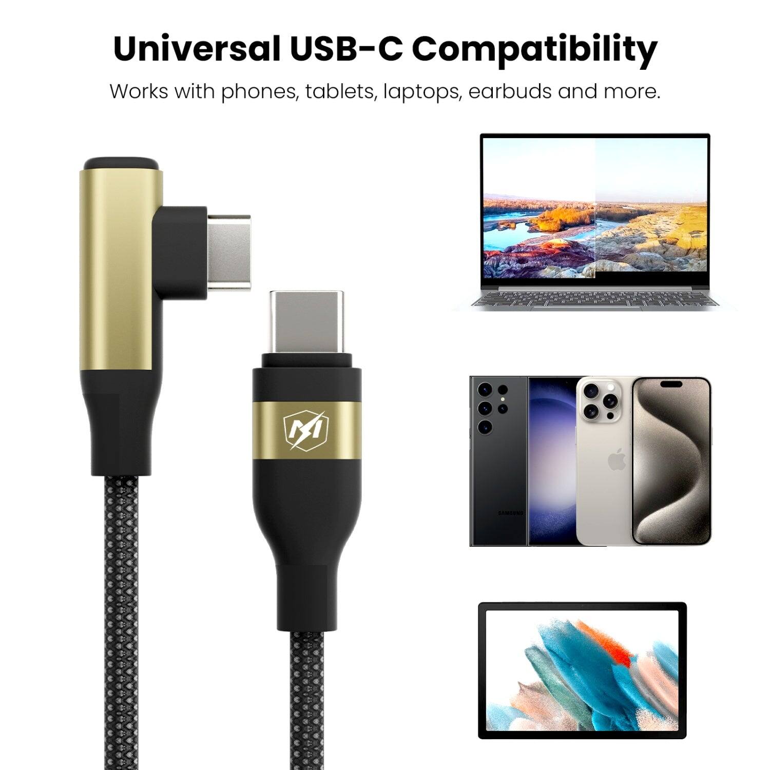Universal USB-C Compatibility  
Works with phones, tablets, laptops, earbuds and more.