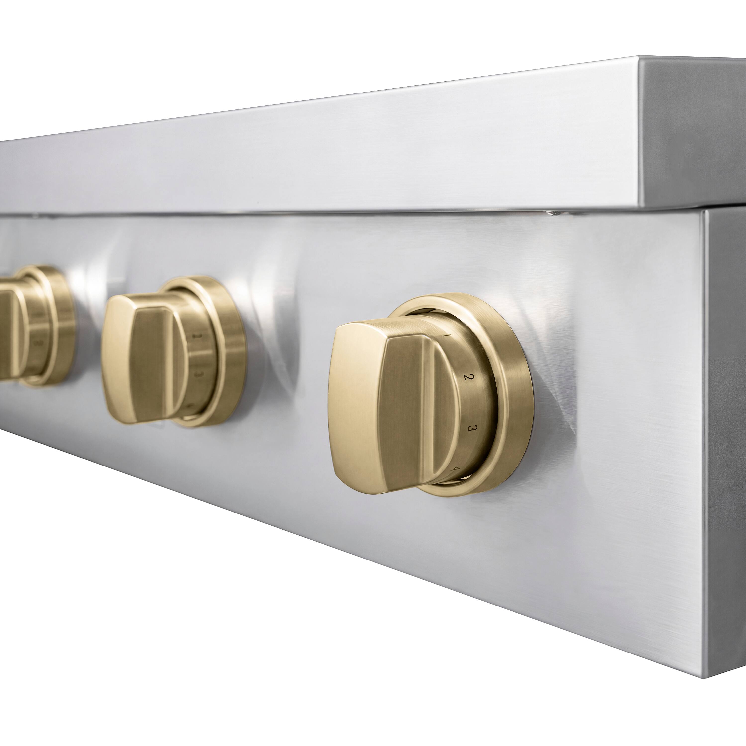Alt View 11. ZLINE - Autograph 36 in. Paramount Built-in Electric Induction Rangetop with 5 Elements in Stainless Steel and Champagne Accents - Stainless Steel.