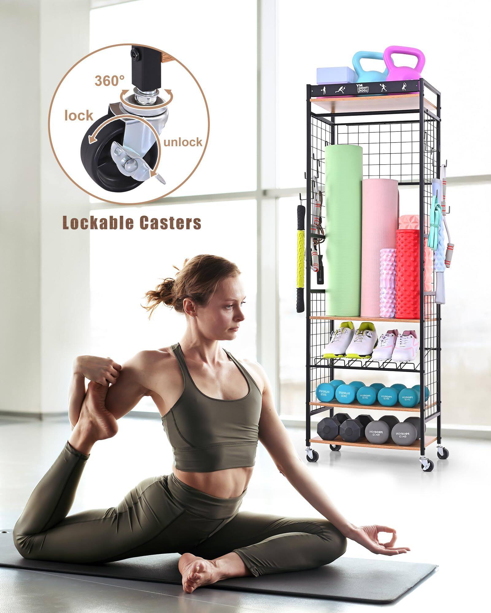 360° lock unlock  
Lockable Casters