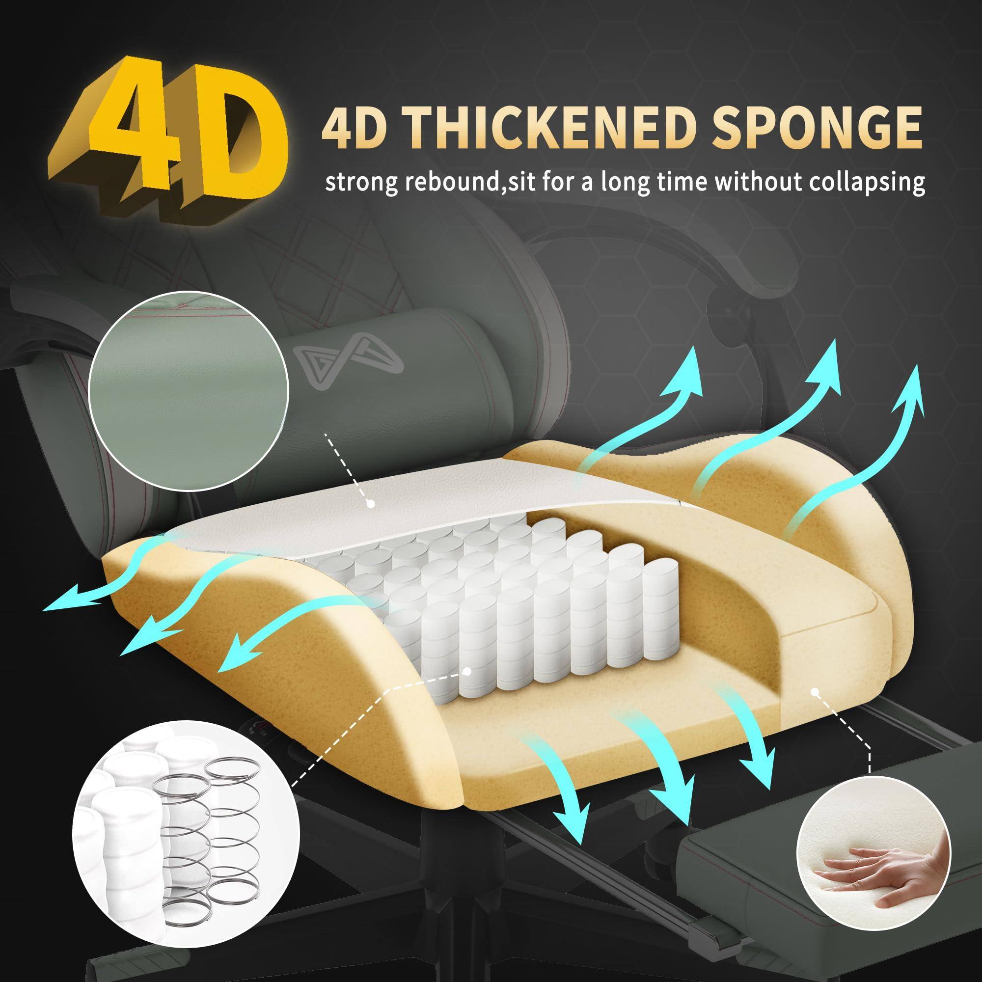 4D THICKENED SPONGE  
strong rebound, sit for a long time without collapsing