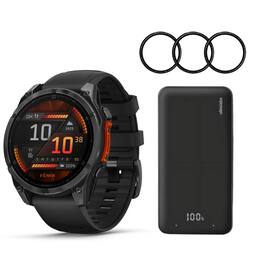 Garmin - Fenix 8 47mm GPS Slate Gray and Black Smartwatch with Power Bank Bundle - Black - (2025)