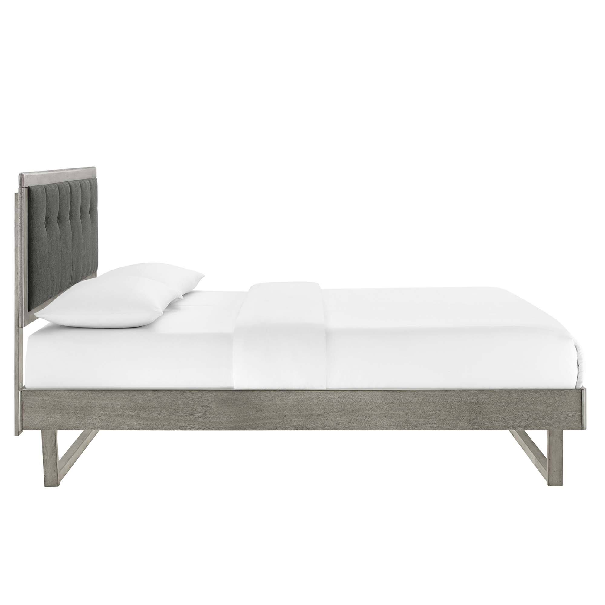 Alt View 2. Modway - Alessi Performance Velvet Queen Platform Bed - Red.