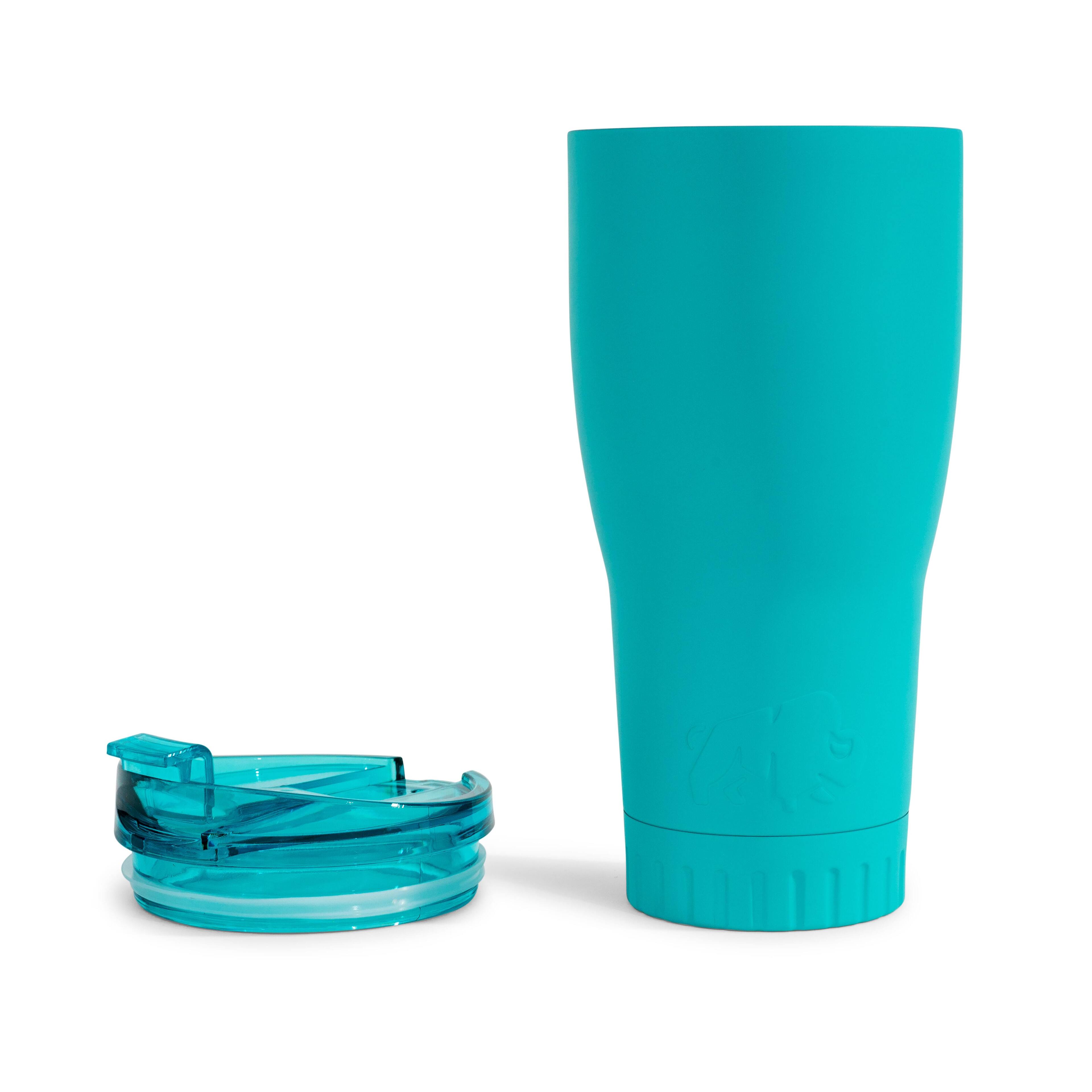 Alt View 1. Silver Buffalo - Matte Teal Stainless Steel Tumbler With Flip Lid | Holds 30 Ounces - Green.