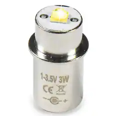 Front. HQRP - 3 W LED Flashlight Conversion Bulb for Maglite 2D 3D 2C 3C - 220-260 lm Cool White 6000 K.