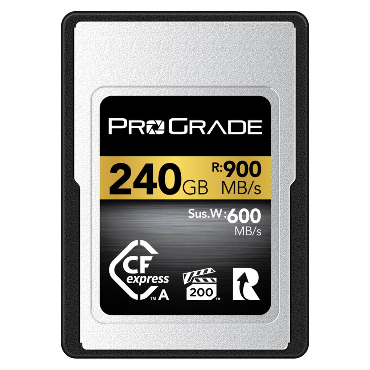 PR GRADE  
240 GB  
R: 900 MB/s  
Sus.W: 600 MB/s  
CF express™ A  
200™