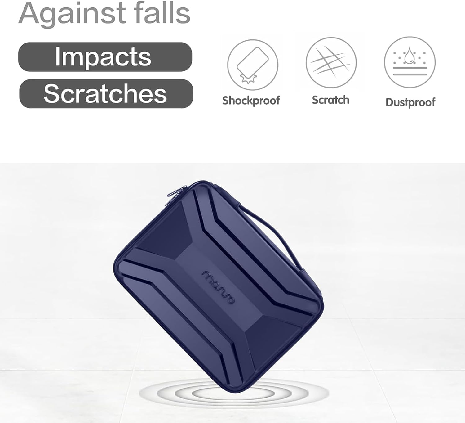 Against falls  
Impacts  
Scratches  

Shockproof  
Scratch  
Dustproof