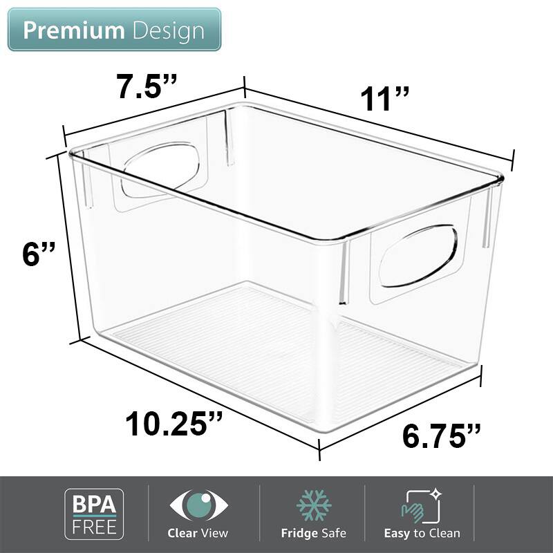 Premium Design

7.5" 11" 6" 10.25" 6.75"

BPA FREE Clear View Fridge Safe Easy to Clean