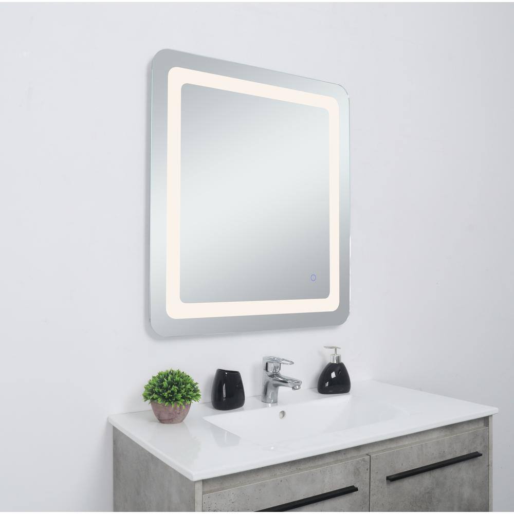 Alt View 7. Elegant Decor - Genesis 24in x 30in soft edge LED mirror - Glossy White.