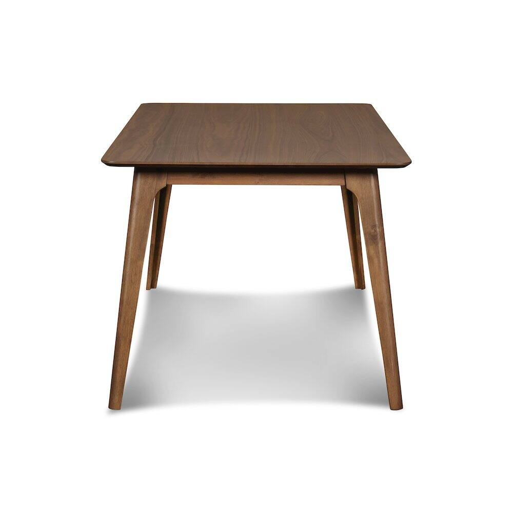 Back. FurniFact - 60'' Mid-Century Modern Wood Dining Table, Brown Kitchen & Dining Room Table - Walnut.