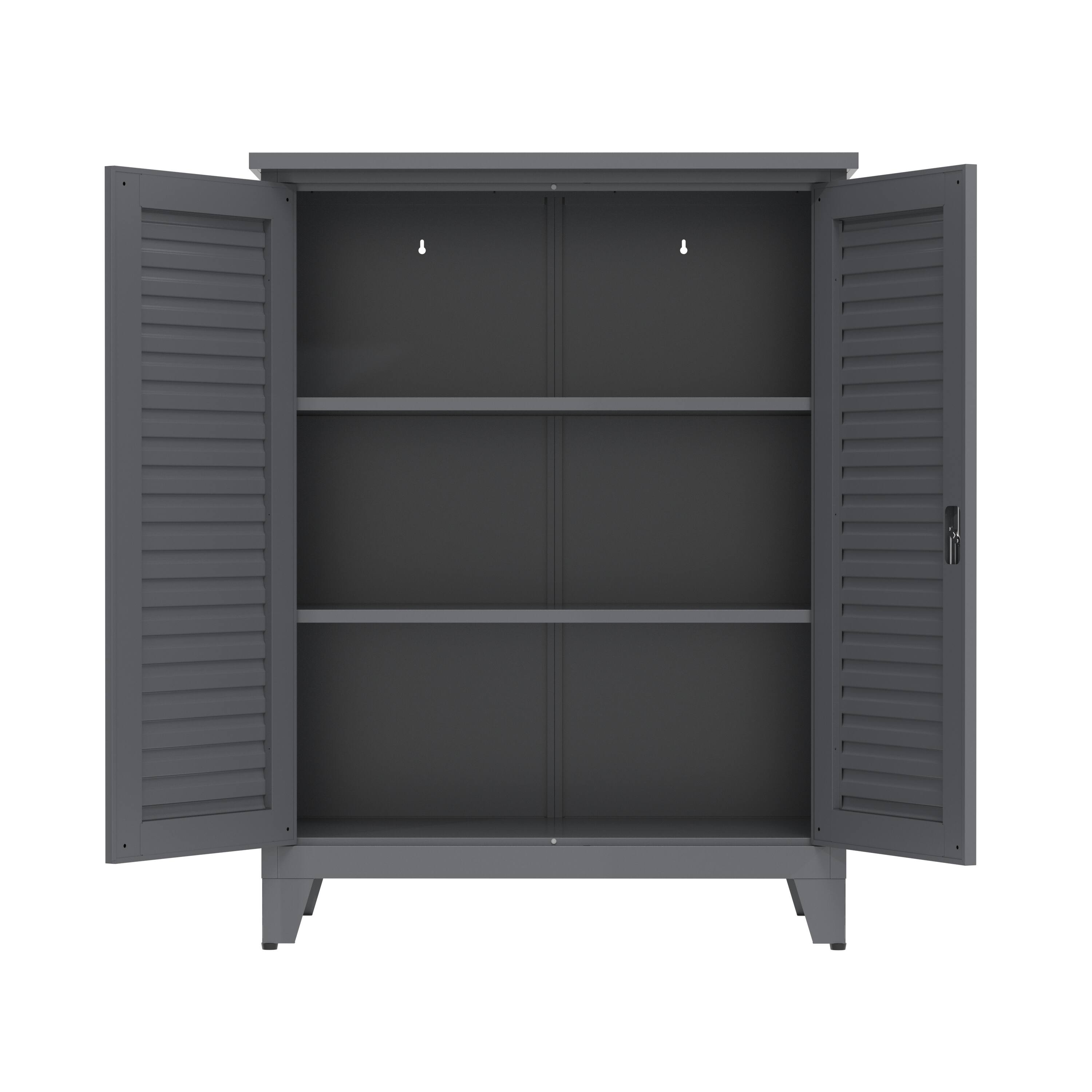 Alt View 1. Aukfa - 47" Tall Metal Tool Storage Cabinet - Ample Storage for Garage, Warehouse, Office, Utility Room - Slate.