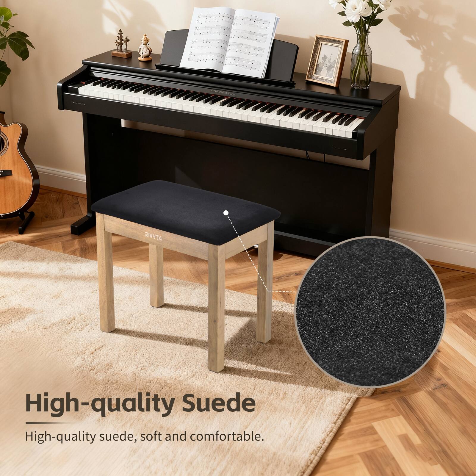 High-quality Suede  
High-quality suede, soft and comfortable.