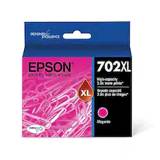 DESIGNED FOR EXCELLENCE
EPSON
EXCEED YOUR VISION
702XL
High-capacity
2.5x more prints*
Grande capacité
2.5x plus de tirages*
DURABrite Ultra
Magenta
Magenta