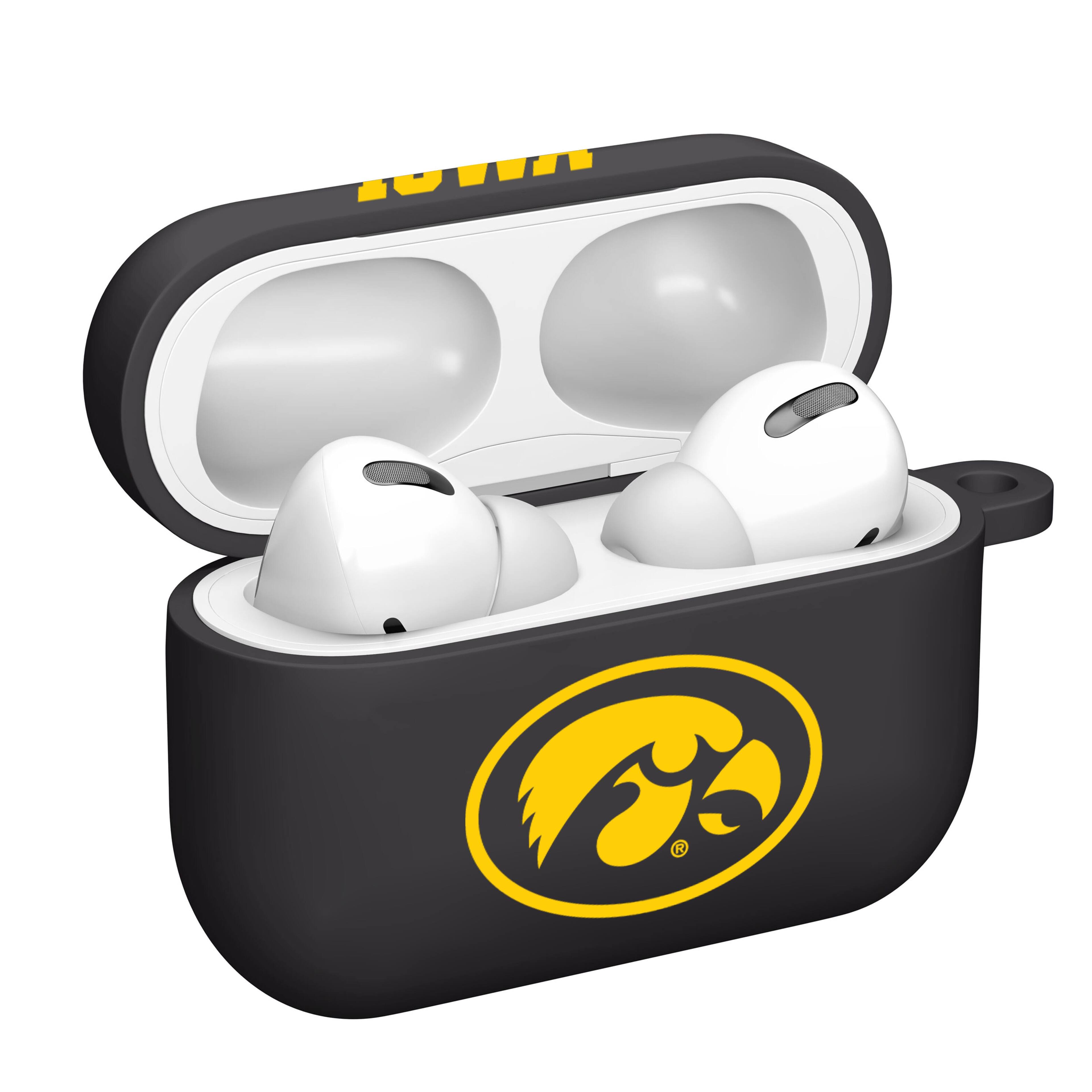 Alt View 1. Affinity Bands - Iowa Hawkeyes AirPods Pro Silicone Case Cover - Black.