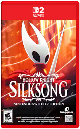 D2 NINTENDO SWITCH
HOLLOW KNIGHT SILKSONG SEEDZ NINTENDO SWITCH 2 EDITION + EVERYONE 10+ fangamer E 10
Includes the Nintendo Switch game and the Nintendo Switch 2 Edition upgrade pack. Upgrade pack also available separately.
Switch 2 Edition ESRB
For details, visit support.nintendo.com/switch2/upgradepack - E10+ (Everyone 10+)