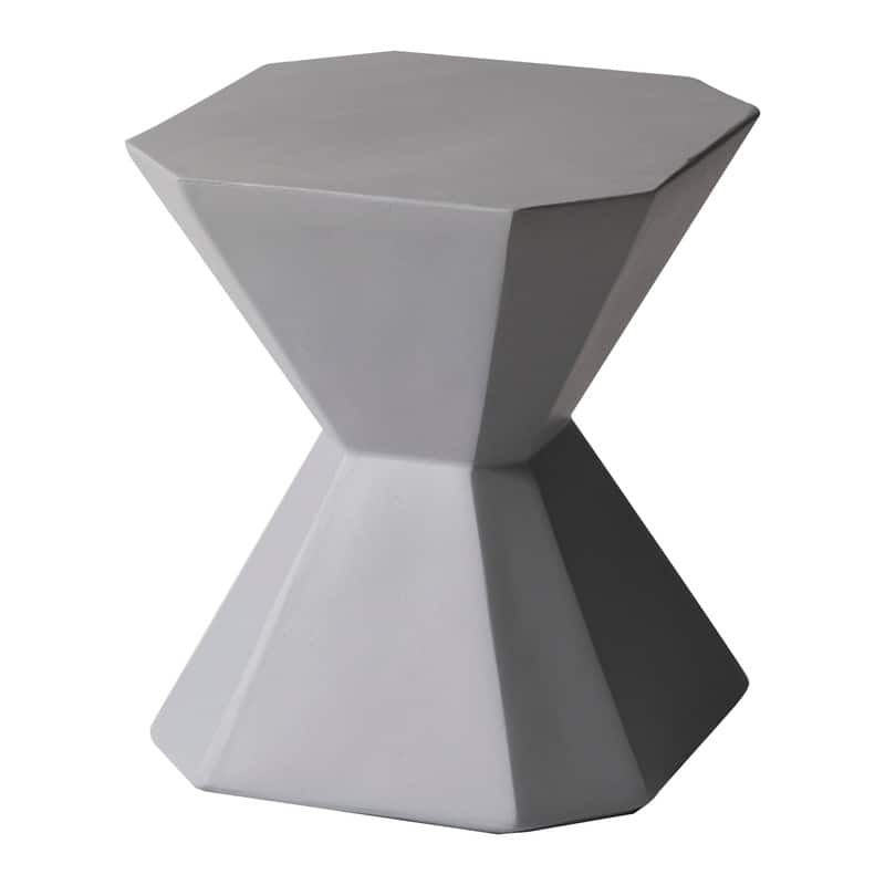 Front. LeisureMod - Azure Modern Round Fiberstone Side Table, Indoor/Outdoor Weather Resistant Accent Table - No Assembly - Grey.