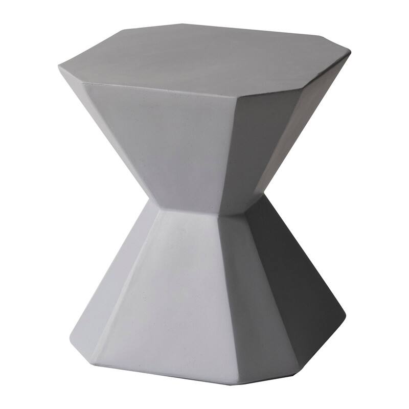 Front. LeisureMod - Azure Modern Round Fiberstone Side Table, Indoor/Outdoor Weather Resistant Accent Table - No Assembly - Grey.