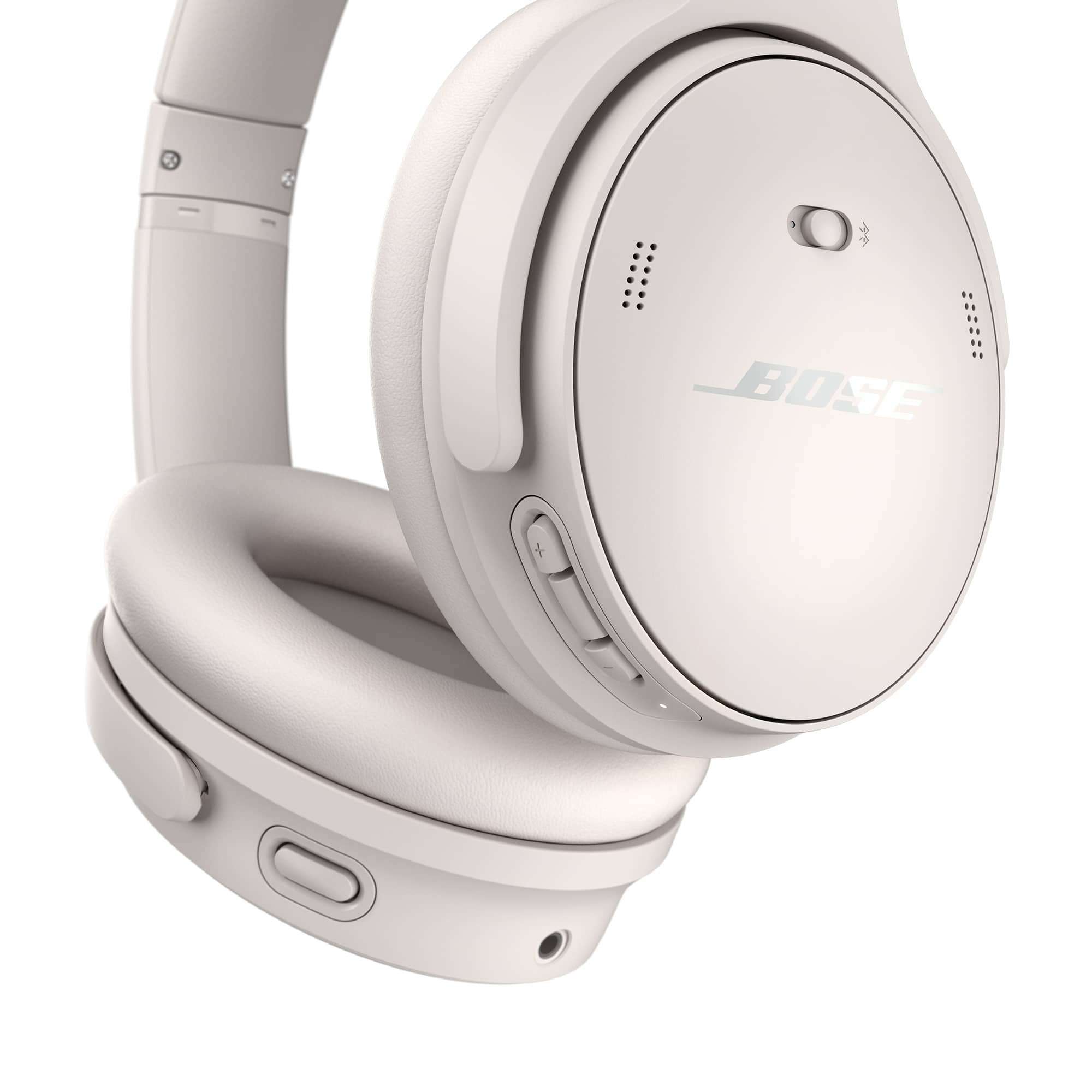Alt View 15. Bose - QuietComfort Wireless Noise Cancelling Over-the-Ear Bluetooth Headphones - White Smoke.