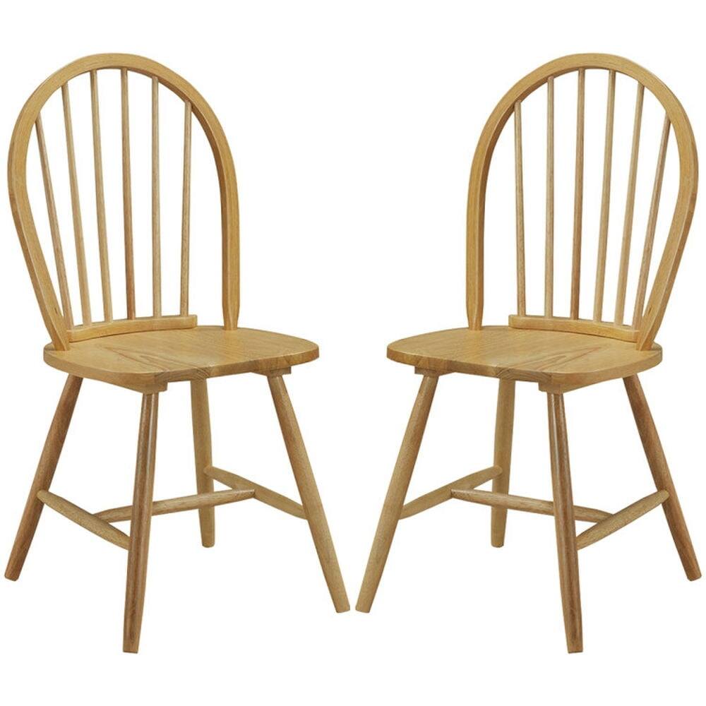 Alt View 1. Kadyn - Dining Chairs, Kitchen Chairs Trattoria Chairs,Set of 2 Vintage Windsor Wood Chair with Spindle Back for Dining Room - Brown.