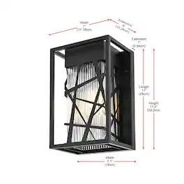 Elegant Lighting - Eyre 7 inch Outdoor Pendant - Black