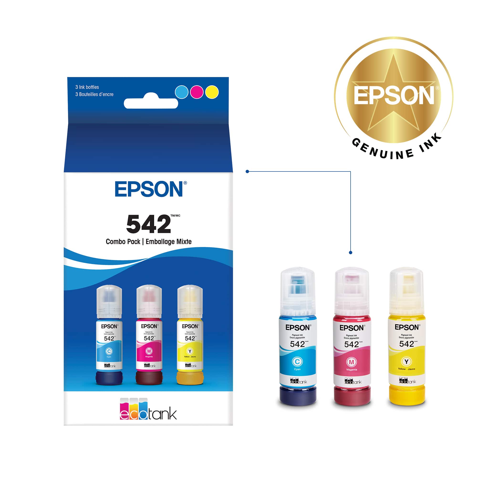 EPSON - 542 Combo Pack I Emballage Mixte GENUINE INK EPSON 542.